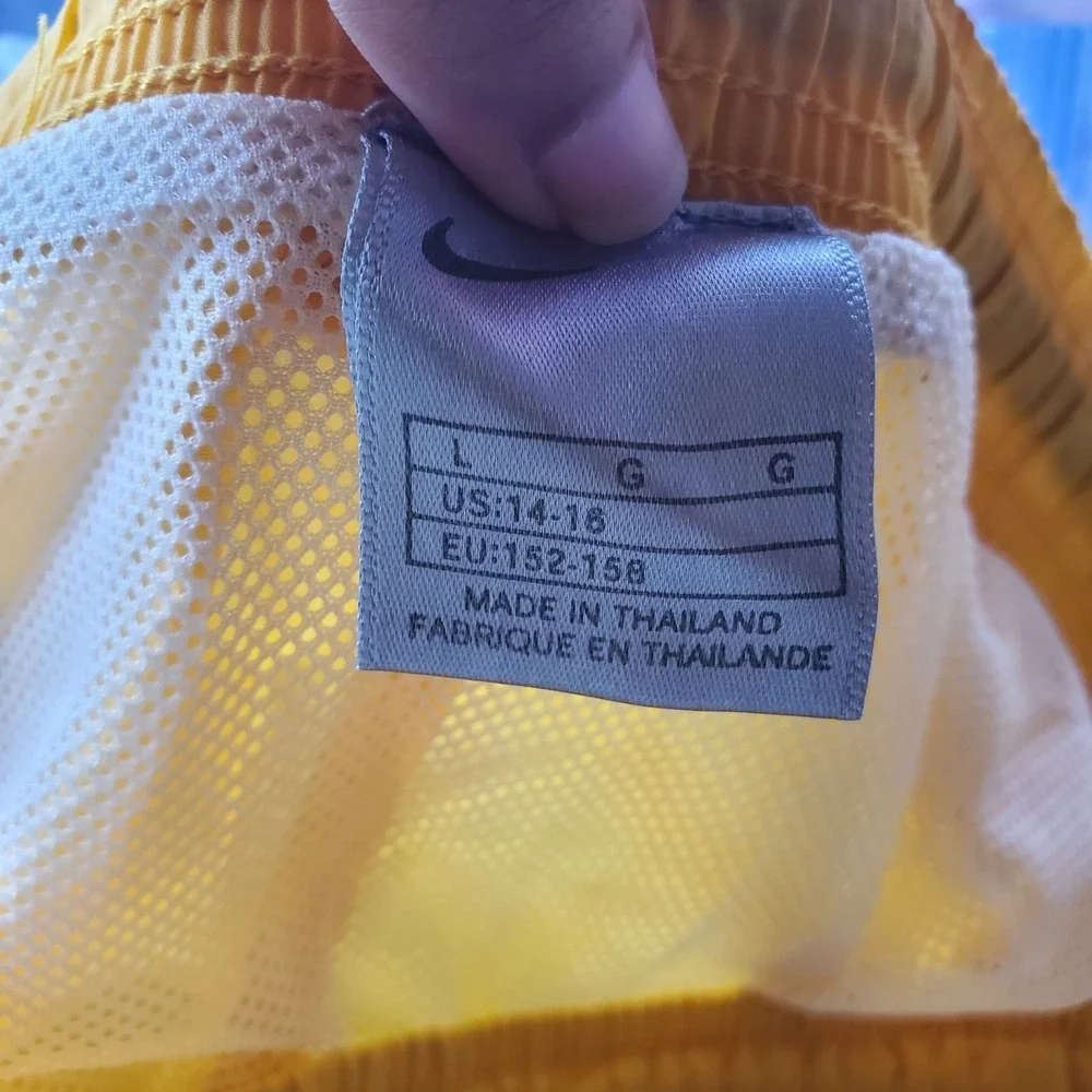 Vintage Nike Youth Large Swim Trunks Shorts‎ Yellow Black 90s Y2K